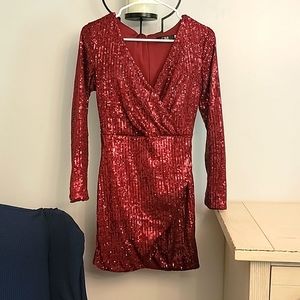 Red sequin dress